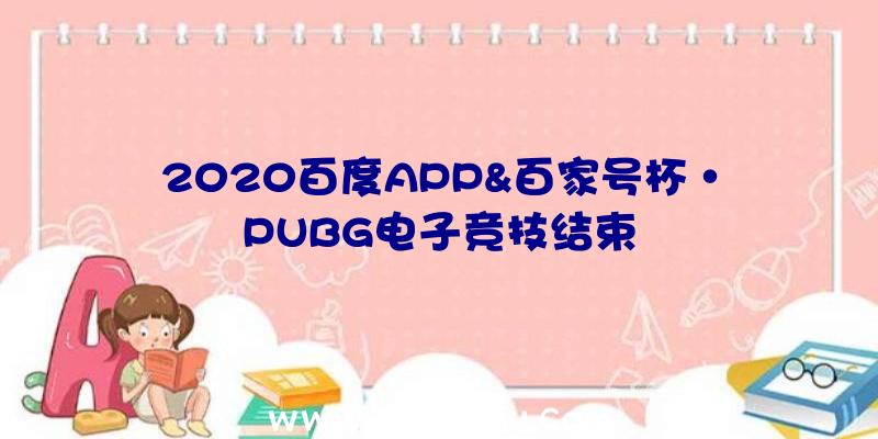 2020百度APP&百家号杯·PUBG电子竞技结束