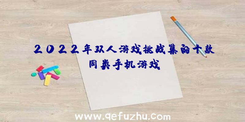 2022年双人游戏挑战集的十款同类手机游戏