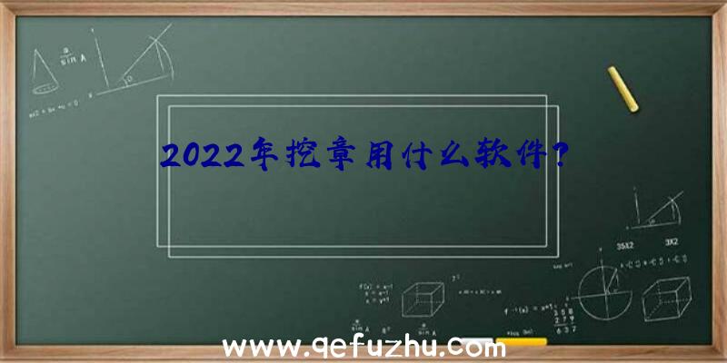 2022年挖章用什么软件？