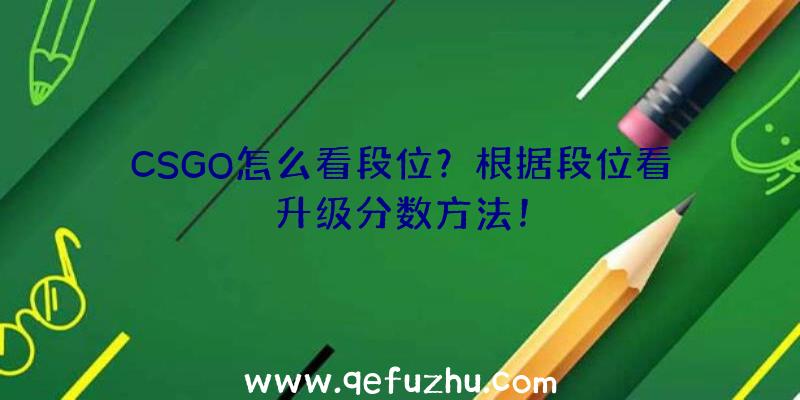 CSGO怎么看段位？根据段位看升级分数方法！