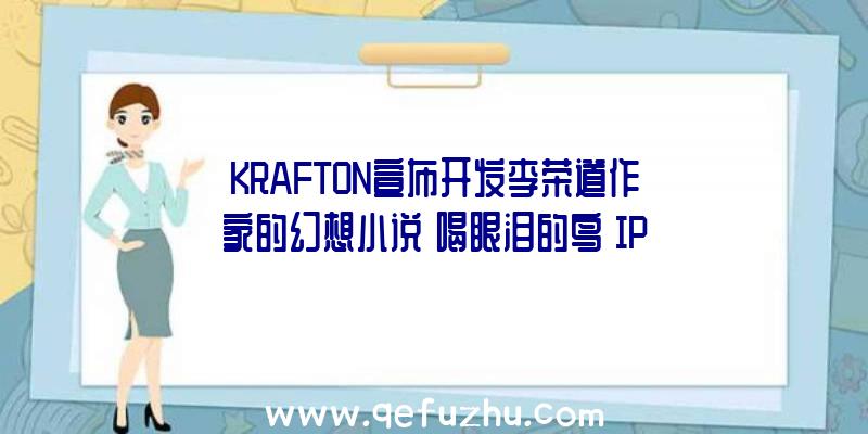 KRAFTON宣布开发李荣道作家的幻想小说《喝眼泪的鸟》IP