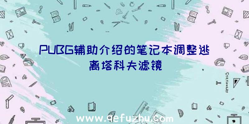 PUBG辅助介绍的笔记本调整逃离塔科夫滤镜