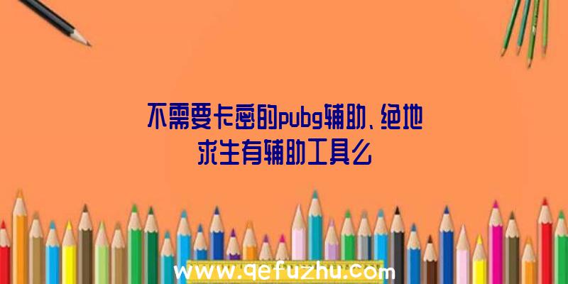 不需要卡密的pubg辅助、绝地求生有辅助工具么