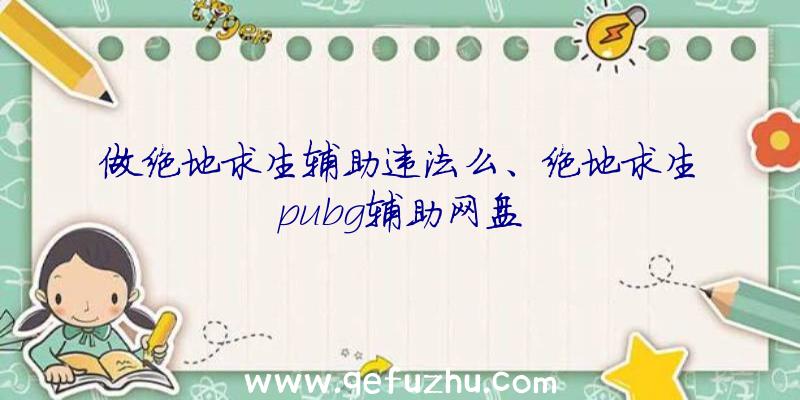 做绝地求生辅助违法么、绝地求生pubg辅助网盘