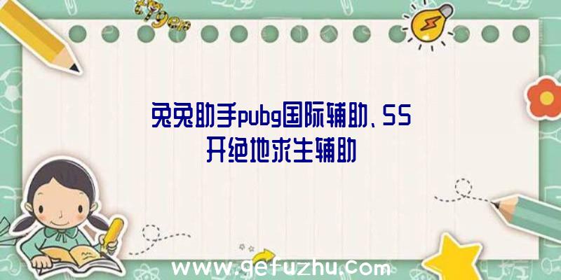 兔兔助手pubg国际辅助、55开绝地求生辅助