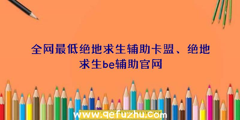 全网最低绝地求生辅助卡盟、绝地求生be辅助官网