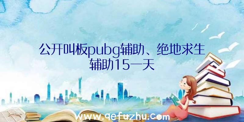 公开叫板pubg辅助、绝地求生辅助15一天