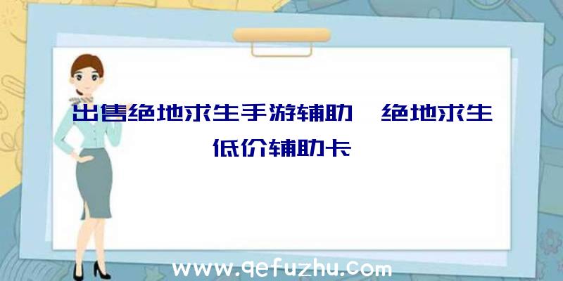 出售绝地求生手游辅助、绝地求生低价辅助卡