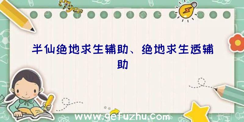 半仙绝地求生辅助、绝地求生透辅助