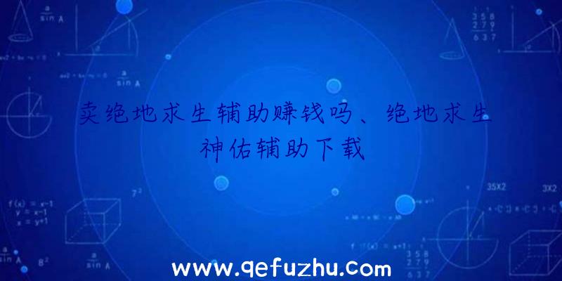 卖绝地求生辅助赚钱吗、绝地求生神佑辅助下载