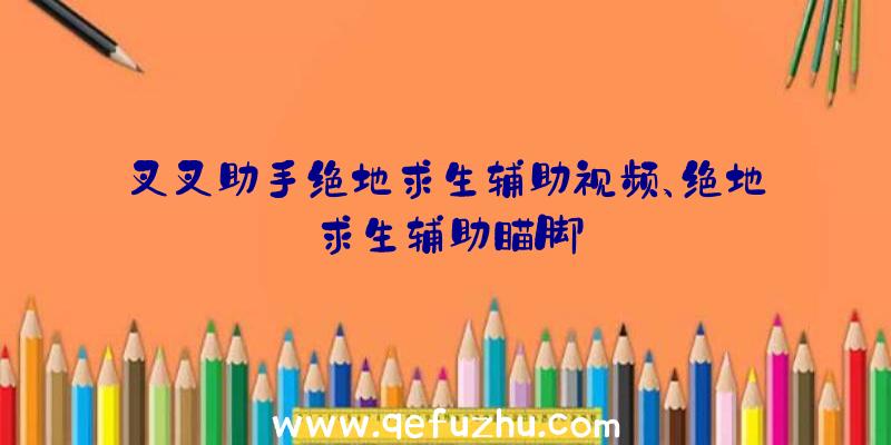 叉叉助手绝地求生辅助视频、绝地求生辅助瞄脚