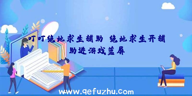 叮叮绝地求生辅助、绝地求生开辅助进游戏蓝屏