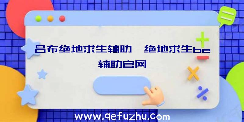 吕布绝地求生辅助、绝地求生be辅助官网