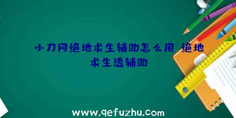 小刀网绝地求生辅助怎么用、绝地求生透辅助