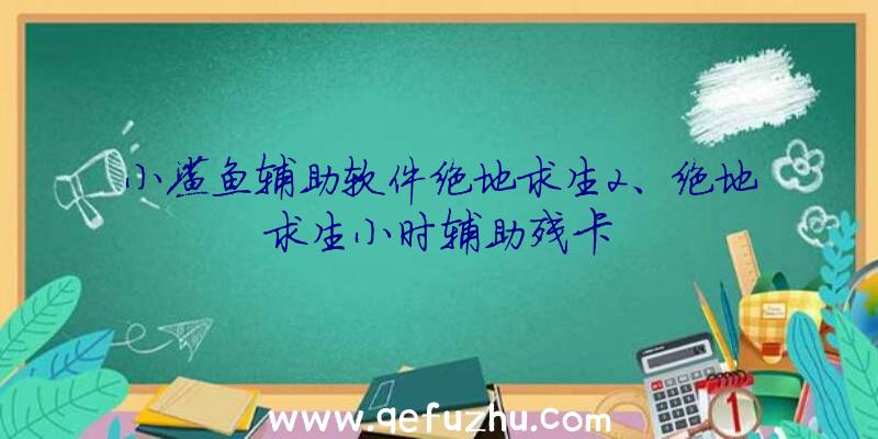 小鲨鱼辅助软件绝地求生2、绝地求生小时辅助残卡