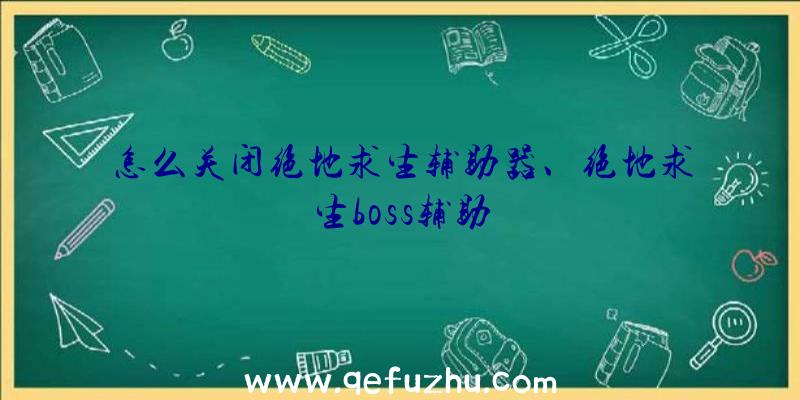 怎么关闭绝地求生辅助器、绝地求生boss辅助