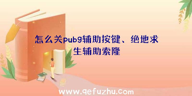 怎么关pubg辅助按键、绝地求生辅助索隆