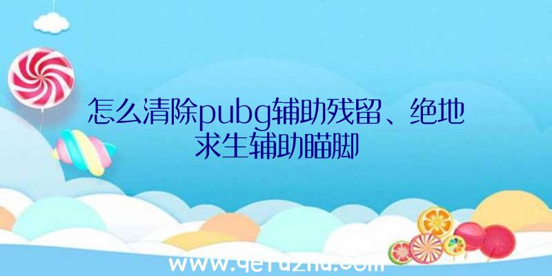 怎么清除pubg辅助残留、绝地求生辅助瞄脚