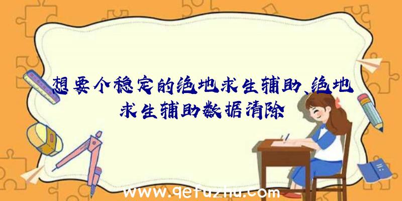 想要个稳定的绝地求生辅助、绝地求生辅助数据清除