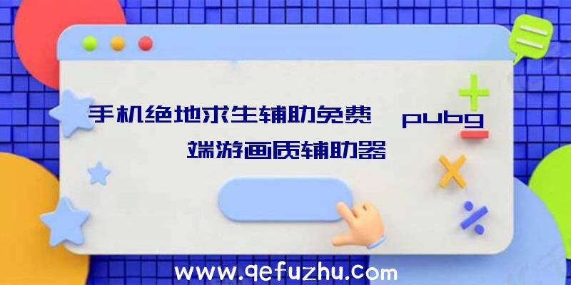 手机绝地求生辅助免费、pubg端游画质辅助器