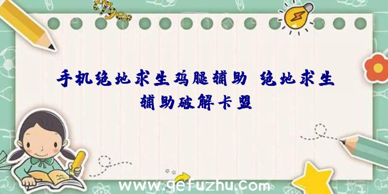 手机绝地求生鸡腿辅助、绝地求生辅助破解卡盟