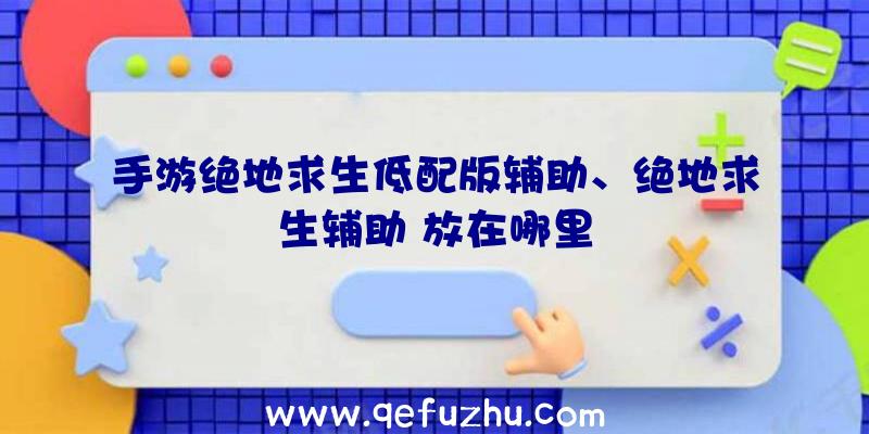 手游绝地求生低配版辅助、绝地求生辅助