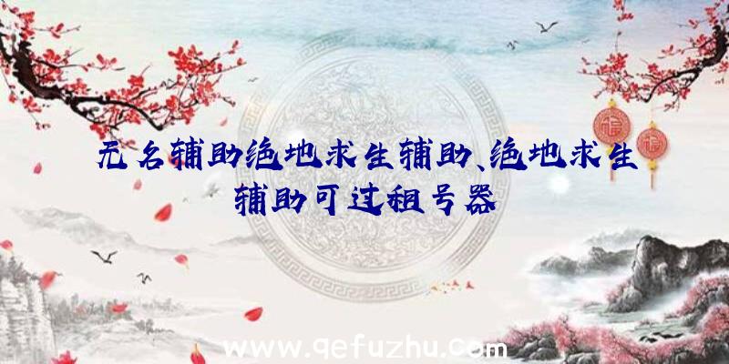 无名辅助绝地求生辅助、绝地求生辅助可过租号器