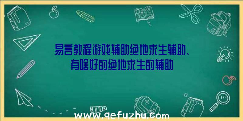 易言教程游戏辅助绝地求生辅助、有啥好的绝地求生的辅助