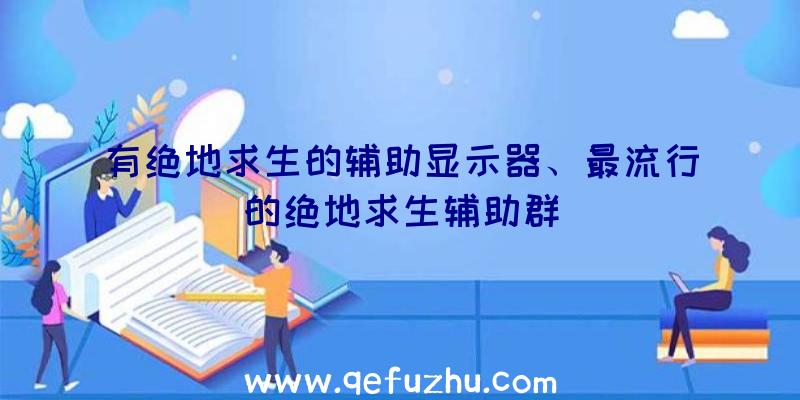 有绝地求生的辅助显示器、最流行的绝地求生辅助群