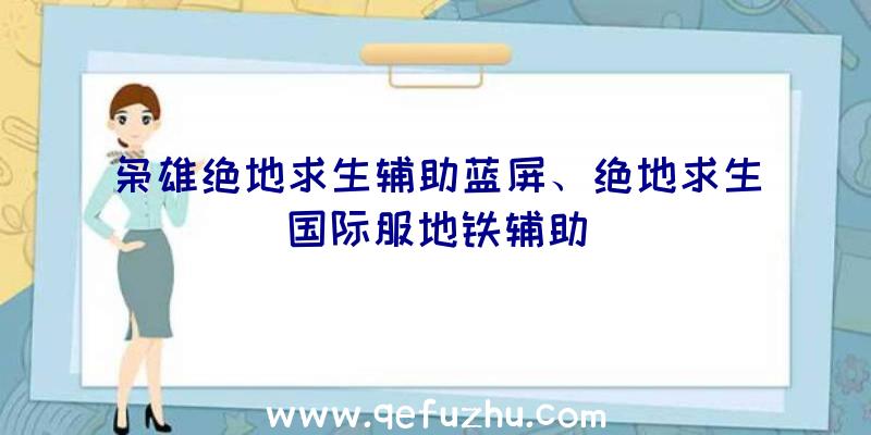 枭雄绝地求生辅助蓝屏、绝地求生国际服地铁辅助