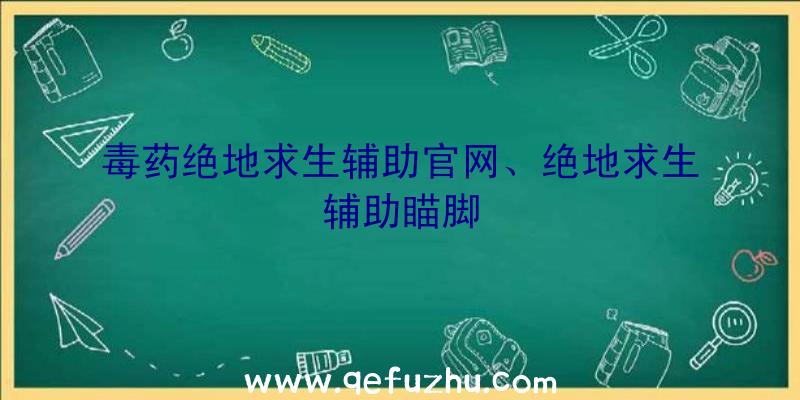 毒药绝地求生辅助官网、绝地求生辅助瞄脚