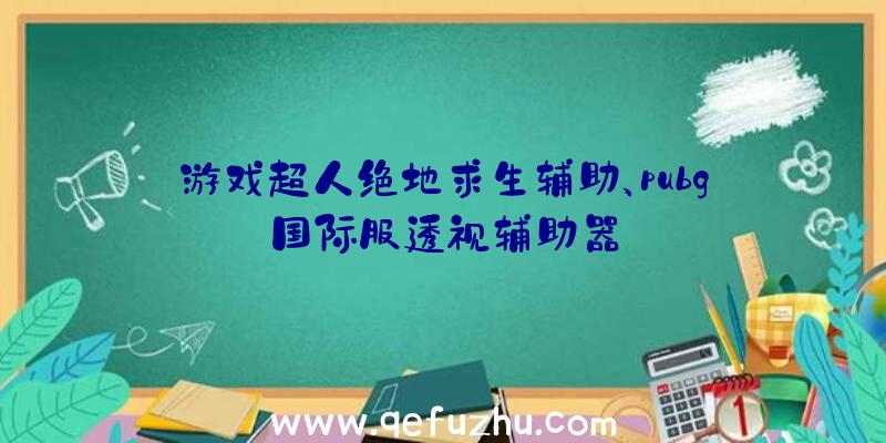 游戏超人绝地求生辅助、pubg国际服透视辅助器