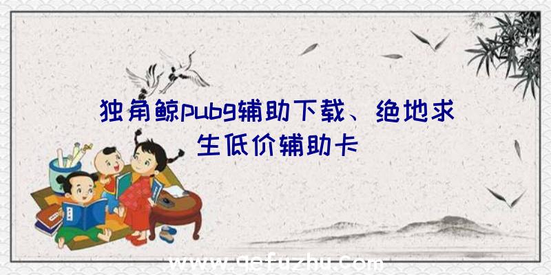 独角鲸pubg辅助下载、绝地求生低价辅助卡