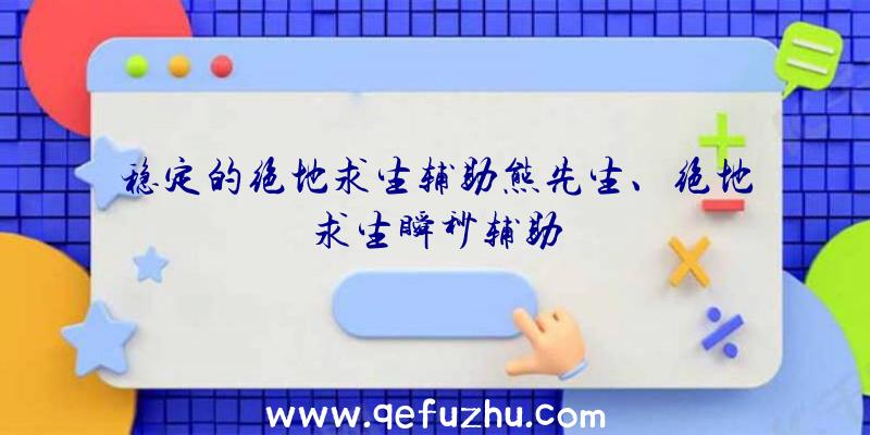 稳定的绝地求生辅助熊先生、绝地求生瞬秒辅助