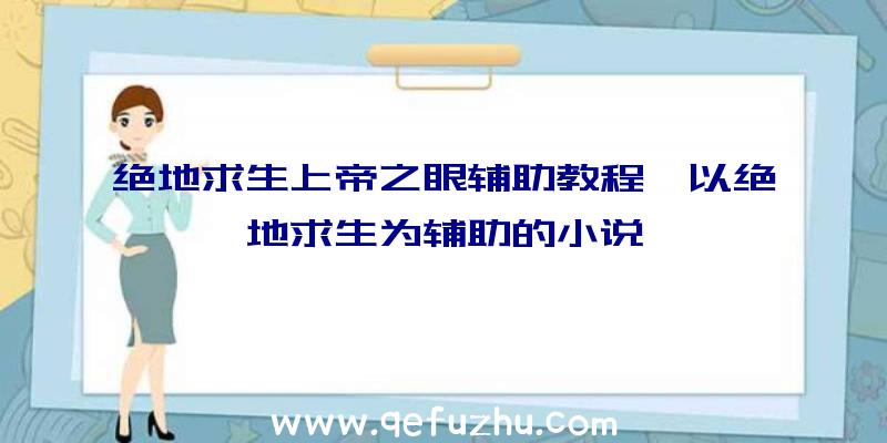 绝地求生上帝之眼辅助教程、以绝地求生为辅助的小说