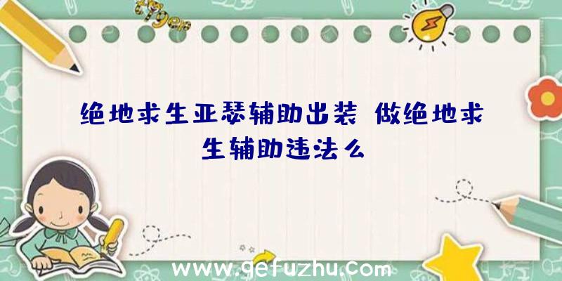 绝地求生亚瑟辅助出装、做绝地求生辅助违法么