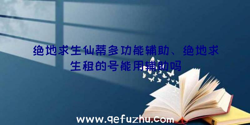 绝地求生仙蒂多功能辅助、绝地求生租的号能用辅助吗