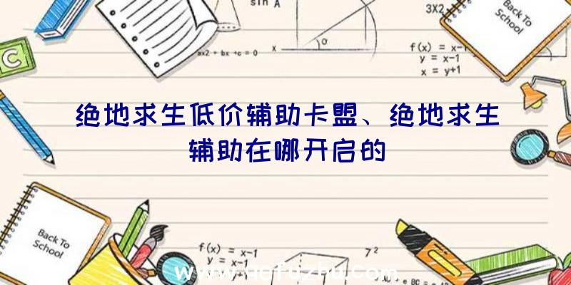 绝地求生低价辅助卡盟、绝地求生辅助在哪开启的