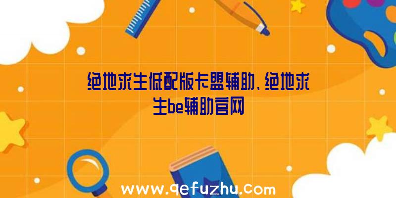 绝地求生低配版卡盟辅助、绝地求生be辅助官网