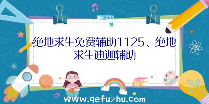 绝地求生免费辅助1125、绝地求生迪迦辅助