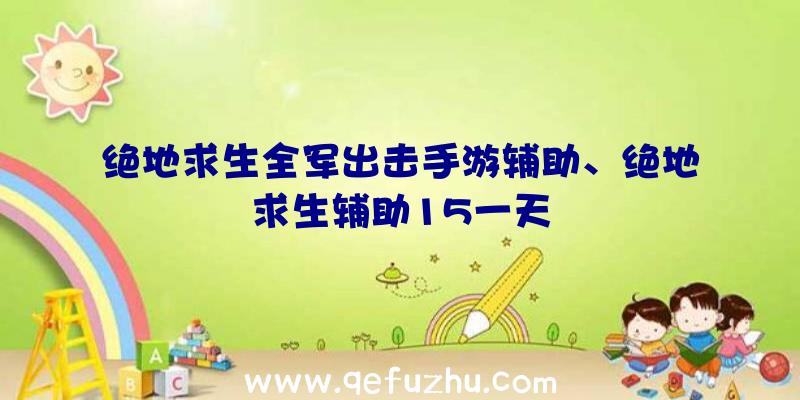 绝地求生全军出击手游辅助、绝地求生辅助15一天