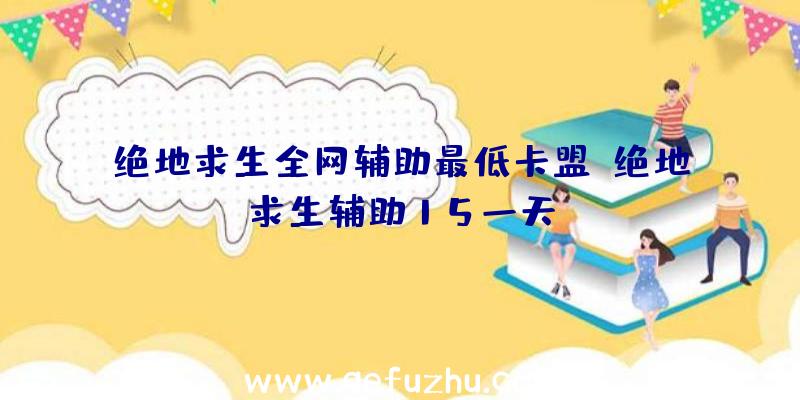 绝地求生全网辅助最低卡盟、绝地求生辅助15一天