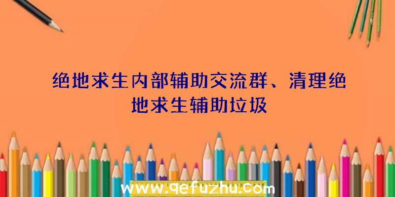 绝地求生内部辅助交流群、清理绝地求生辅助垃圾