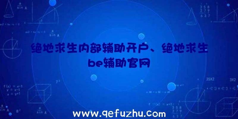 绝地求生内部辅助开户、绝地求生be辅助官网