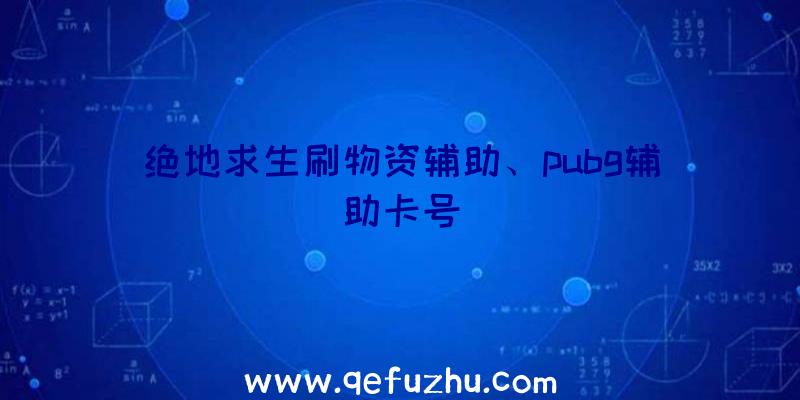 绝地求生刷物资辅助、pubg辅助卡号