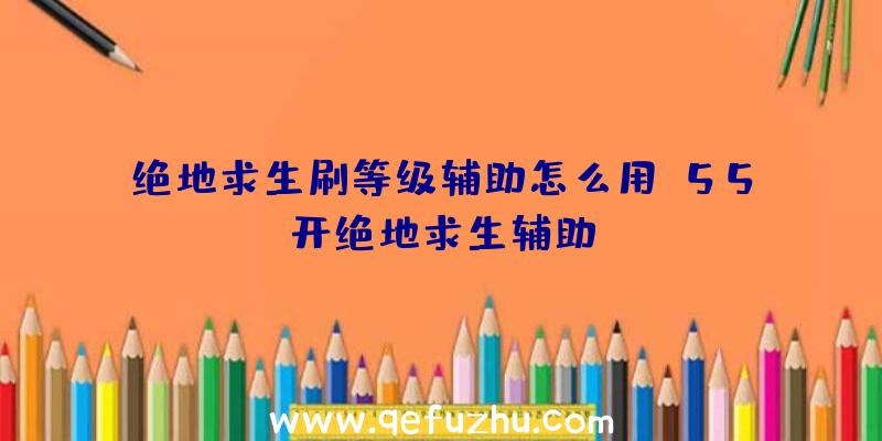 绝地求生刷等级辅助怎么用、55开绝地求生辅助