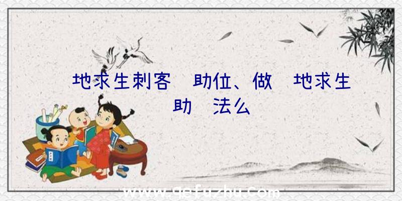 绝地求生刺客辅助位、做绝地求生辅助违法么