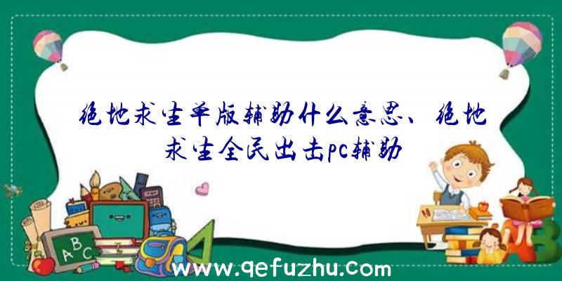 绝地求生单版辅助什么意思、绝地求生全民出击pc辅助