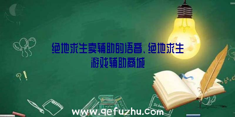 绝地求生卖辅助的语音、绝地求生游戏辅助商城