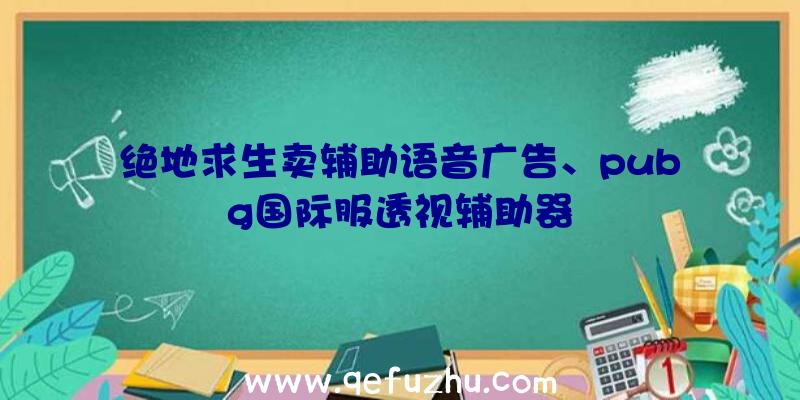 绝地求生卖辅助语音广告、pubg国际服透视辅助器